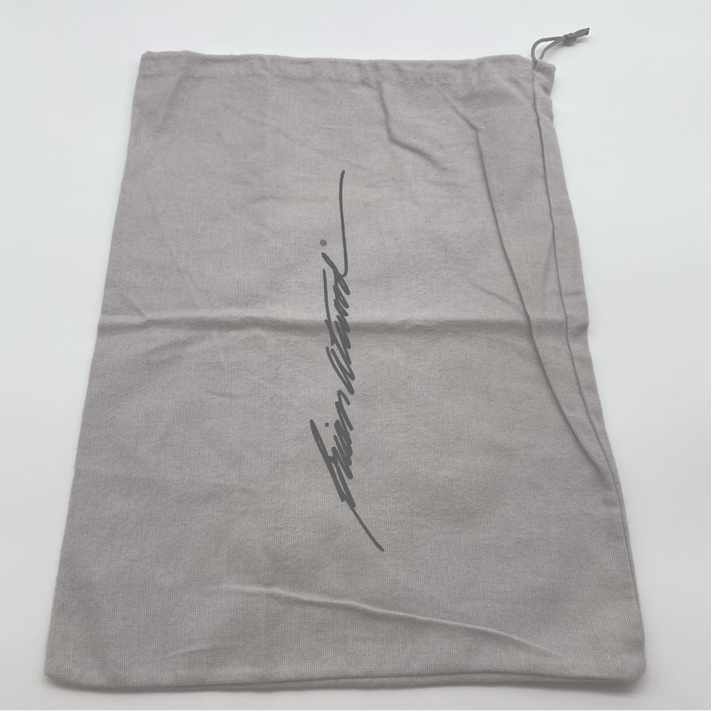Brian Atwood Drawstring Dust Bag in Grey Cotton with Black Logo